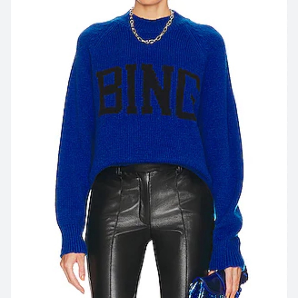 Anine Bing Kendrick University Bing Sweater in Electric Blue NWT